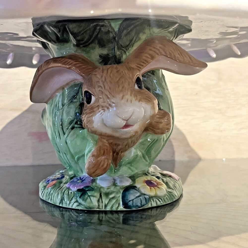 Easter Egg Display Set Pastel Bunny Rabbit Decorative Decor Cake Stand CostcoVTG - Picture 4 of 8
